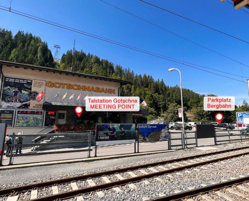 Tandemflug-Treffpunkt an der Talstation der Gotschnabahn in Klosters