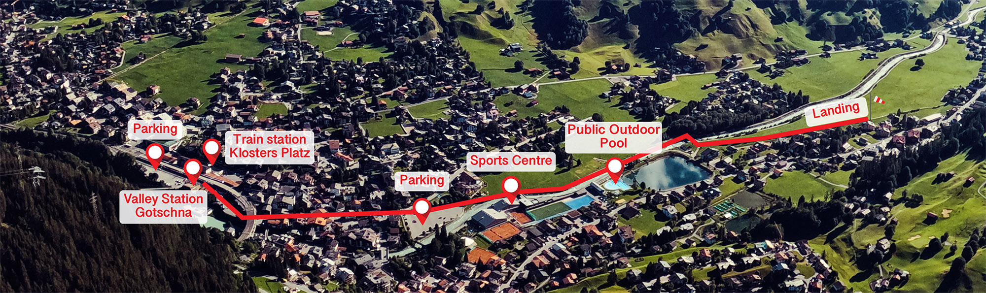 Situation Plan Tandem Paragliding Klosters